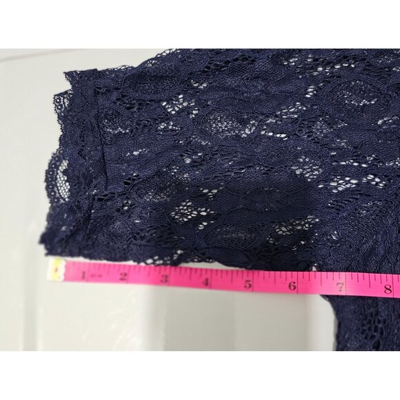 NWT Navy Blue Lace Midi Dress W/ Elbow Sleeves & Lining By Pinup Fashion Sz 20W - Picture 13 of 13